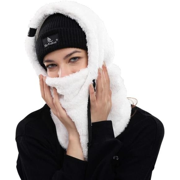 Velvet Balaclava Wind-Resistant Winter Face Mask,Fleece Ski Mask for Men & Women - Picture 4 of 7